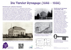Die im November 2014 errichtete Informationstafel zur Vareler Synagoge