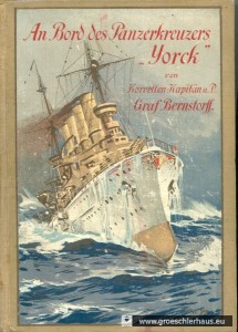 Einbandbild der 1910 erschienenen Erzählung von Hans Nikolaus von Bernstorff  (nach einem Aquarell des Marinemalers Willy Stöwer)