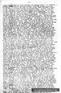 Die erste Seite des 39seitigen Typoskripts der Erinnerungen von Änne Gröschler „Aus diese schweren Zeit“ (Archiv H. Peters)